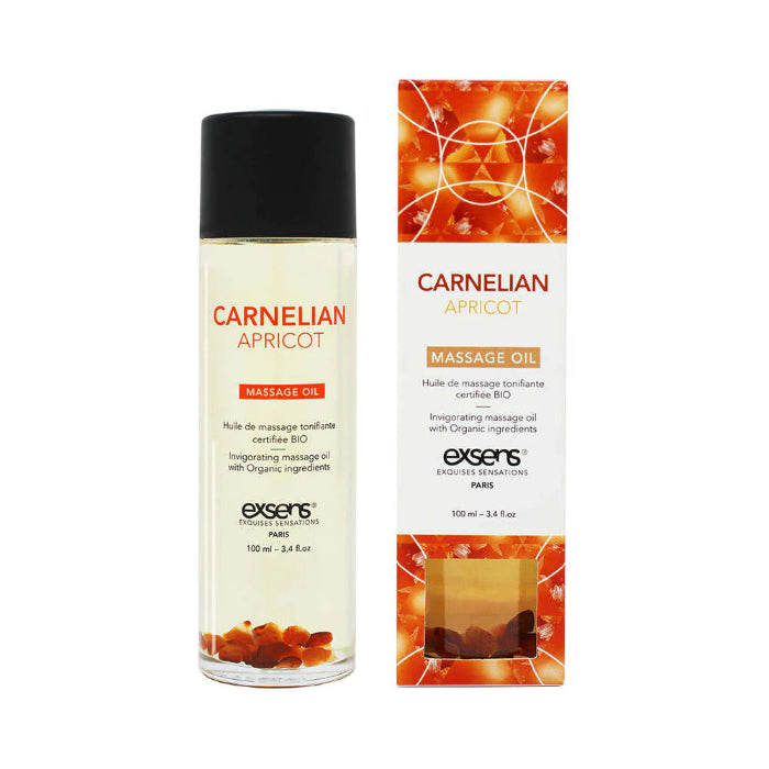 Exsens Body Oil With Carnelian Crystals And Apricot Oil