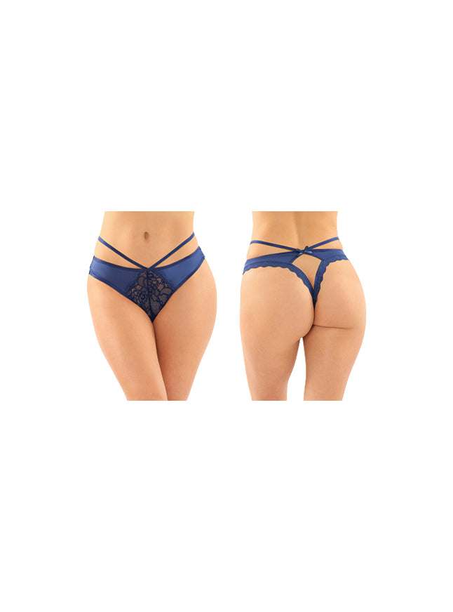 Fantasy Lingerie Kalina Strappy Microfiber And Lace Thong With Back Cutout Detail 6-Pack