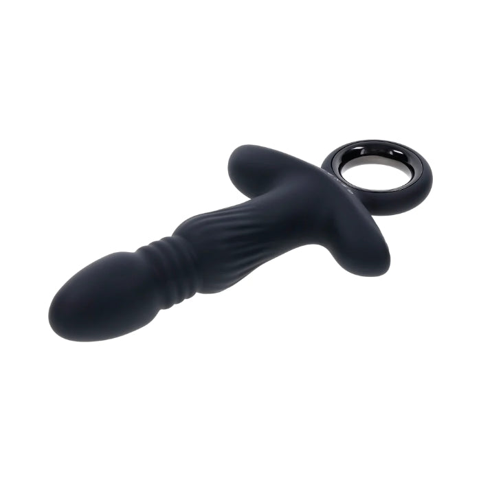 Gender X Slayer Rechargeable Silicone Thrusting Anal Vibe With Finger Grip Ring