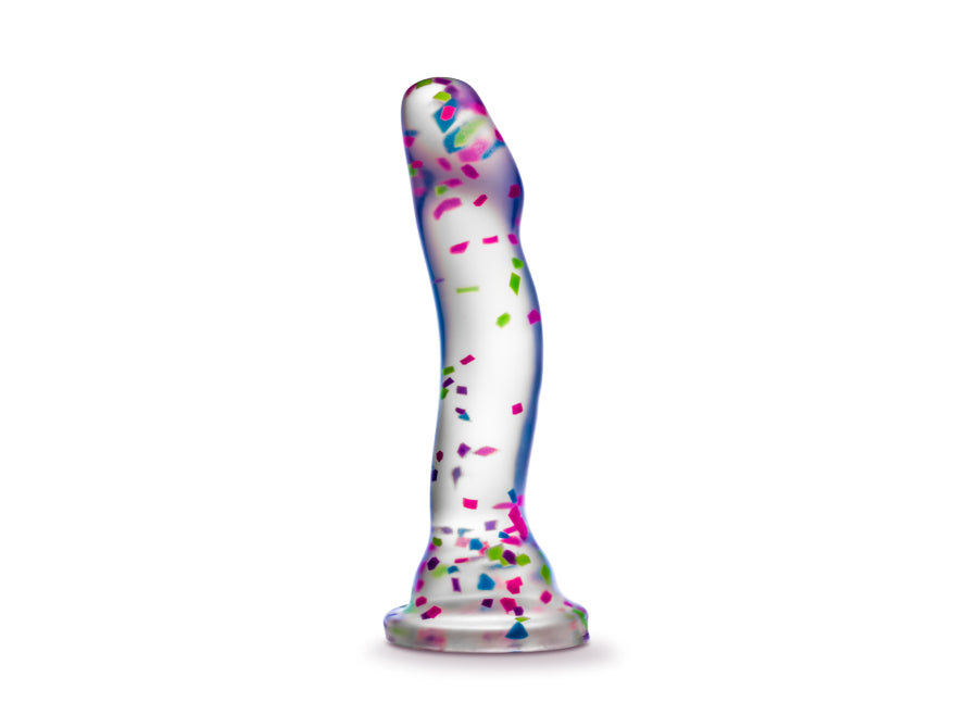 Blush Neo Elite Hanky Panky 7.5 Inch Glow In the Dark Confetti Suction Cup Base Silicone Dildo