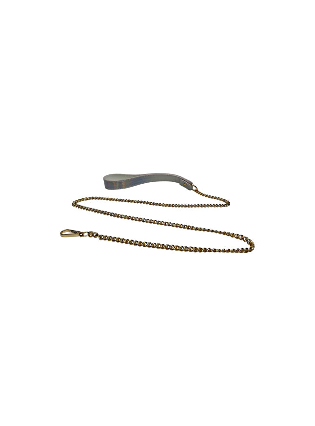 Holographic Vegan Leather & Chain Leash