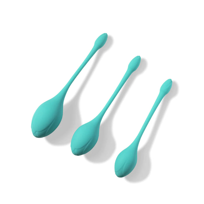 Honey Play Box Bluebell Floral Weighted Kegel Ball Silicone 3-Piece Set