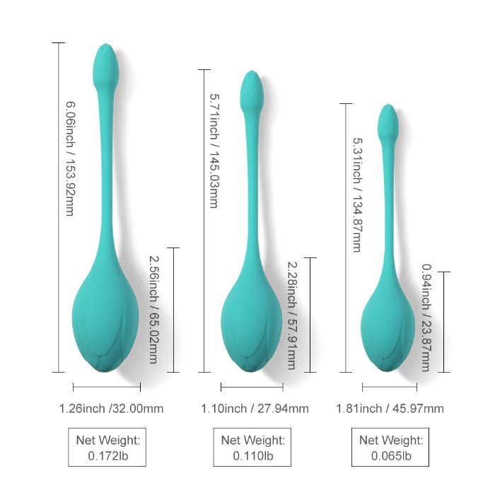 Honey Play Box Bluebell Floral Weighted Kegel Ball Silicone 3-Piece Set