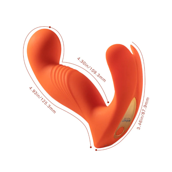 Honey Play Box Crave 3 Rotating Shaft and Vulva Molded Stimulator Wearable Hands-Free Remote Control Dual Stimulating Rechargeable Silicone Vibrator