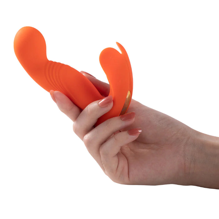 Honey Play Box Crave 3 Rotating Shaft and Vulva Molded Stimulator Wearable Hands-Free Remote Control Dual Stimulating Rechargeable Silicone Vibrator