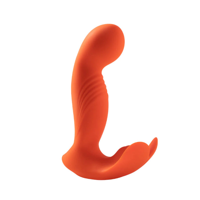 Honey Play Box Crave 3 Rotating Shaft and Vulva Molded Stimulator Wearable Hands-Free Remote Control Dual Stimulating Rechargeable Silicone Vibrator
