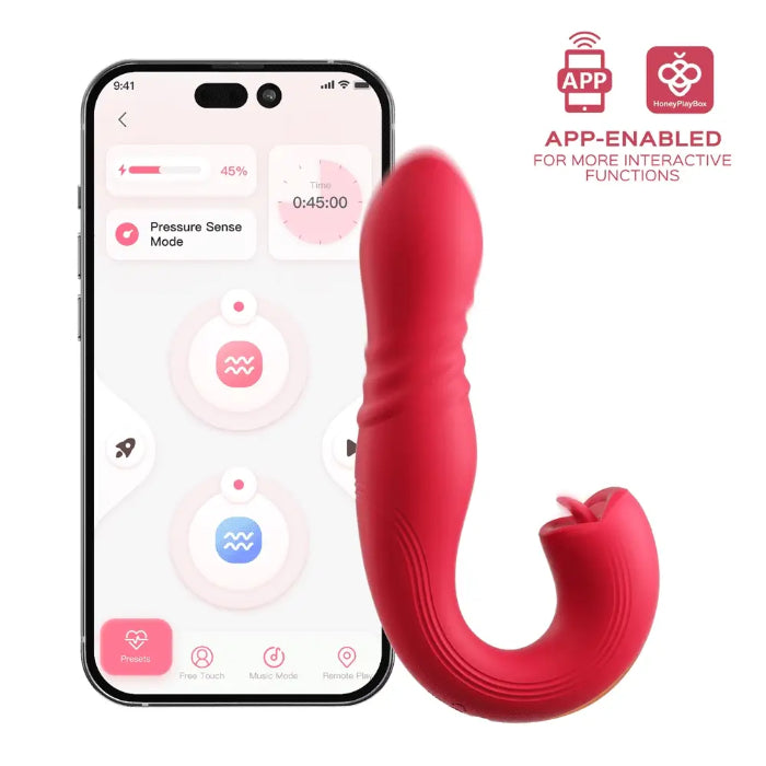 Honey Play Box Joi Thrust 2 App-Controlled Dual Stimulating Thrusting & Flicking Vibrator