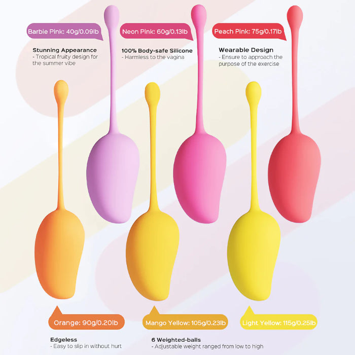 Honey Play Box Mango Tropical 6pc Silicone Kegel Set
