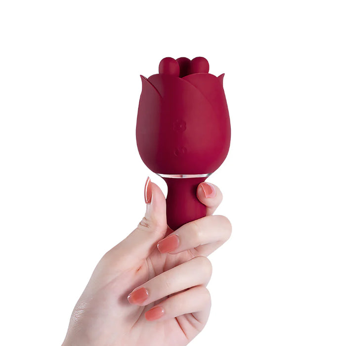 Honey Play Box Rosewyn Rotating Rose Vibrator and Rechargeable Vibrating Silicone Pinpoint Stimulator