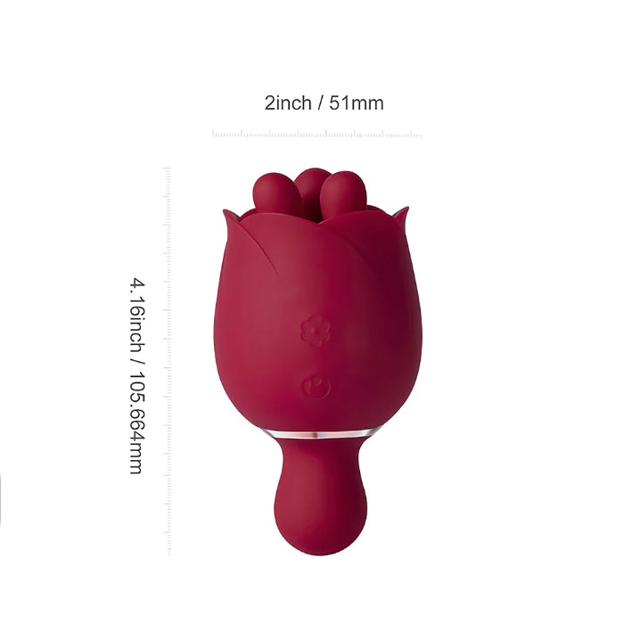 Honey Play Box Rosewyn Rotating Rose Vibrator and Rechargeable Vibrating Silicone Pinpoint Stimulator