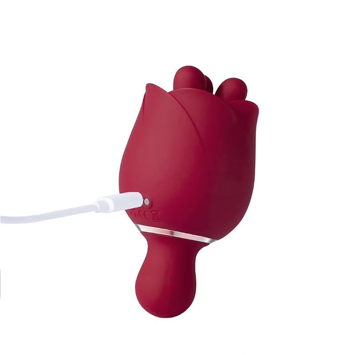 Honey Play Box Rosewyn Rotating Rose Vibrator and Rechargeable Vibrating Silicone Pinpoint Stimulator