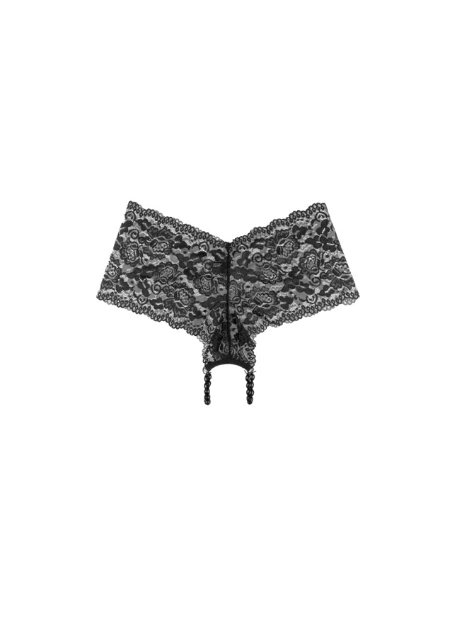 Hookup Crotchless Pleasure Pearls Boy Short Panties