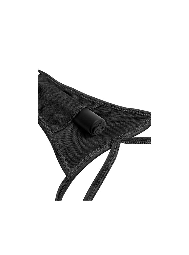 Hookup Remote Control Butt Plug With Rechargeable Removable Bullet And Lace Peek-a-Boo Crotchless Panty