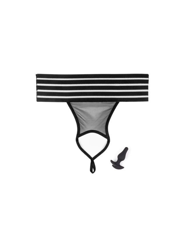 Hookup Butt Plug With Removable Crotchless Love Garter Panties