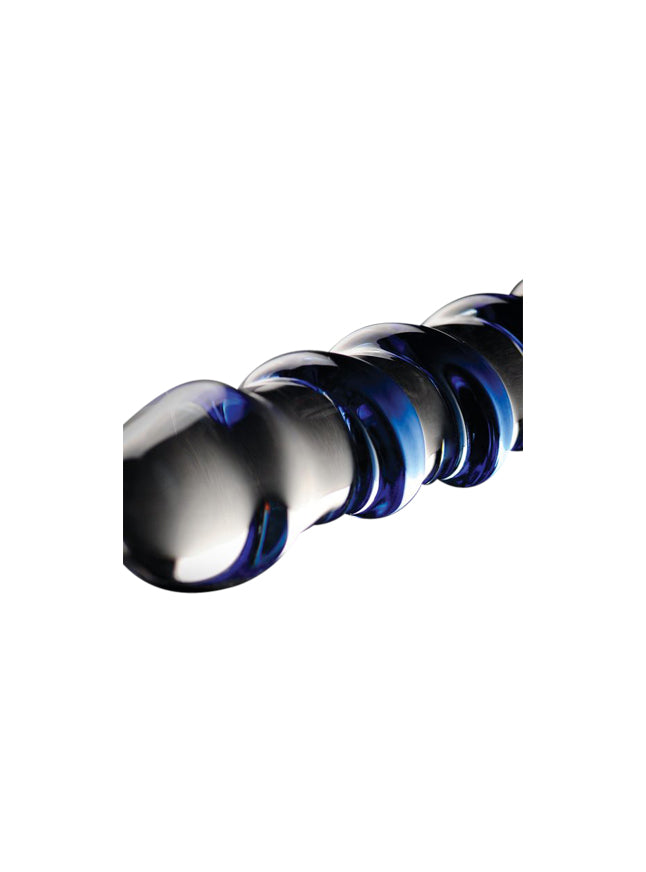 Icicles No. 5 Blue Swirl Glass Dildo
