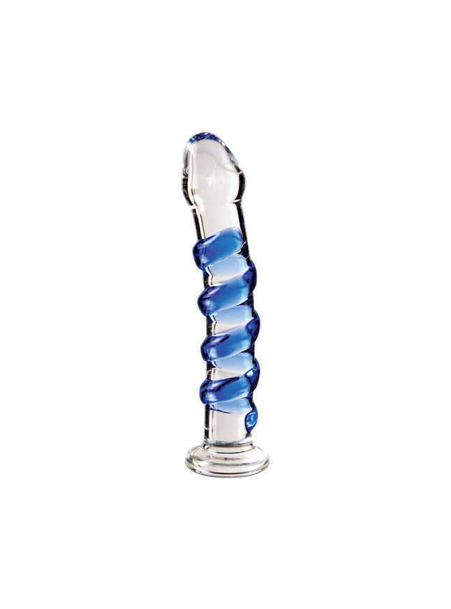 Icicles No. 5 Blue Swirl Glass Dildo