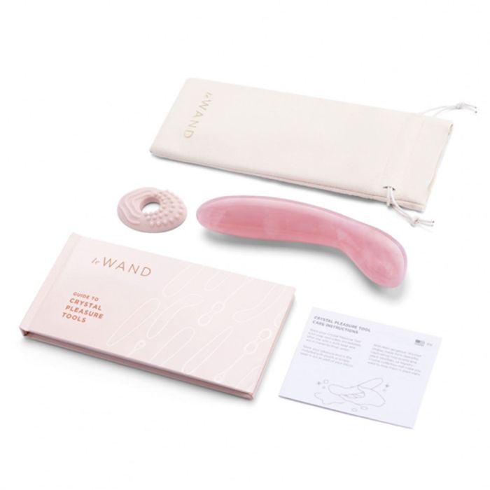 Le Wand Crystal G Wand Rose Quartz Curved Dildo