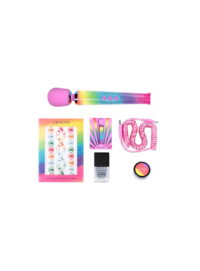 Le Wand Petite Limited Edition All That Glimmers Rainbow Ombre Rechargeable Mini Body Massager