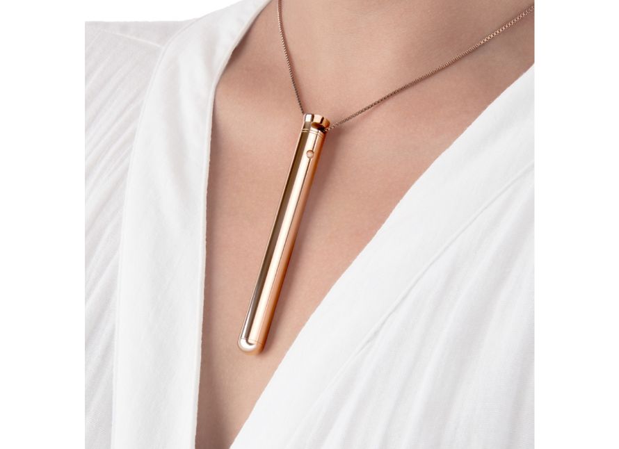 Le Wand Rose Gold Vibrating Bullet Pendant Necklace