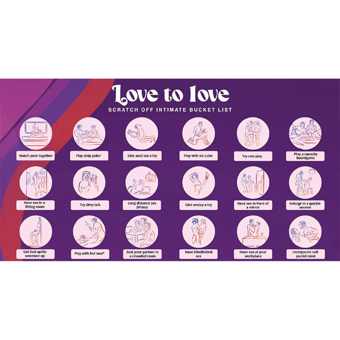 Love to Love Chasing Memories Scratch Off Intimate Bucket List Sexy Bedroom Game