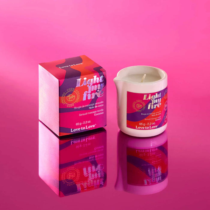 Love to Love Light My Fire Sensual Massage Candle Coconut Scented