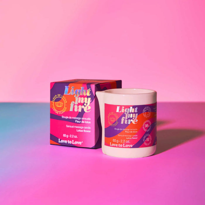 Love to Love Light My Fire Sensual Massage Candle Lotus Flower Scented