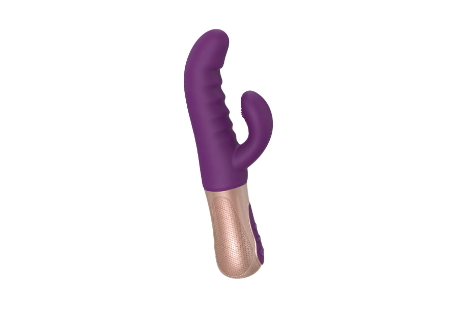 Love to Love Sassy Bunny Thrusting Dual Stimulating Rabbit Style Squishy Vibrator