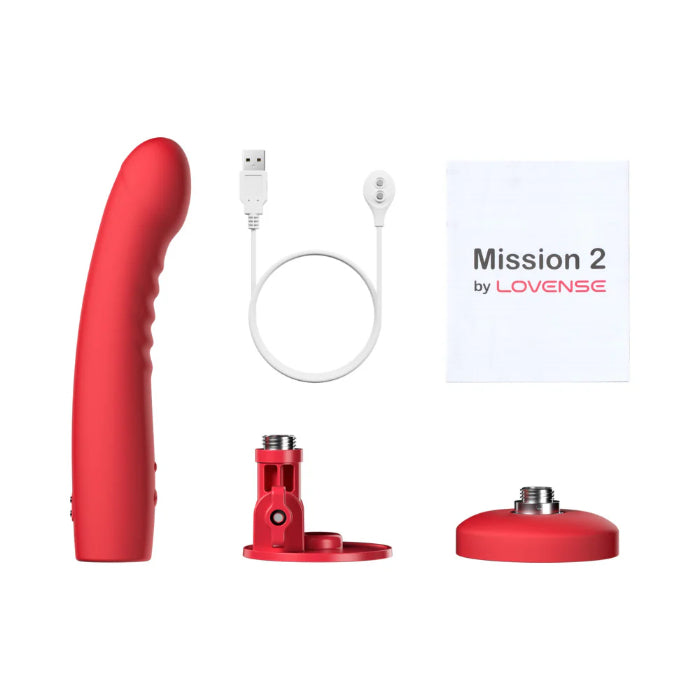 Lovense Mission 2 App Enabled Rechargeable Thrusting And Vibrating Silicone Dildo With Touch Sense And Suction Cup