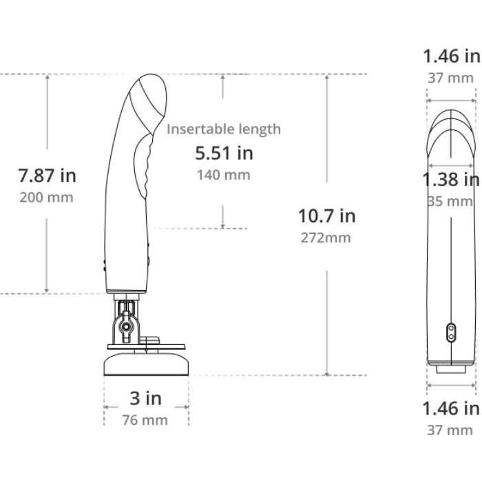 Lovense Mission 2 App Enabled Rechargeable Thrusting And Vibrating Silicone Dildo With Touch Sense And Suction Cup