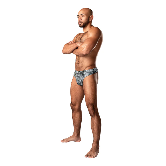 Male Power Dirty Denim Jean Print Thong