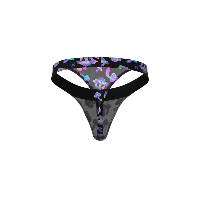 Male Power Hazy Dayz Micro Thong Blacklight Responsive Mushrooms Print