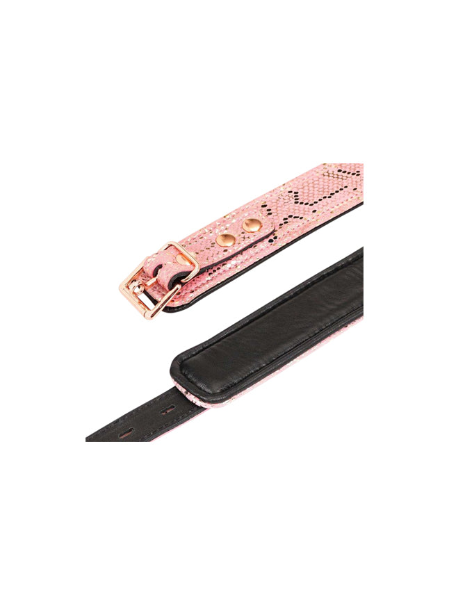 Microfiber Snake Print Collar And Leash Pack