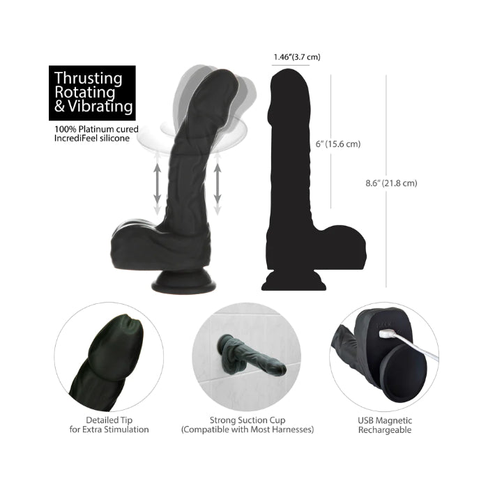 Naked Addition Freak Noir Thrust Thrusting Remote Control Suction Cup Dildo