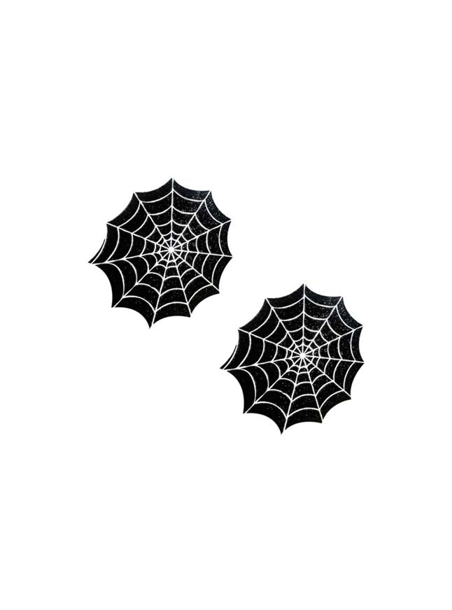Neva Nude Glitter Blacklight Spider Web Pasties