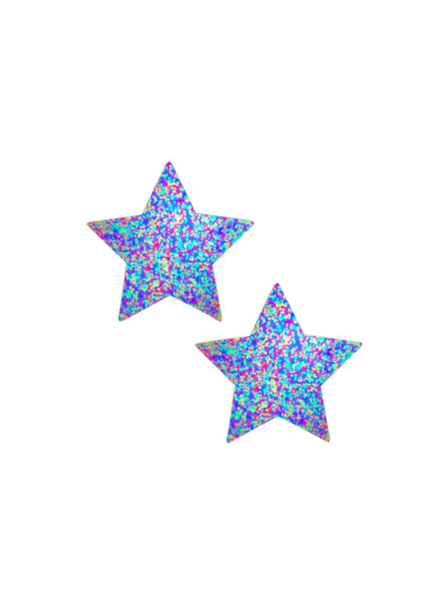 Neva Nude UV Reactive Star Sprankles Rainbow Dot Pasties