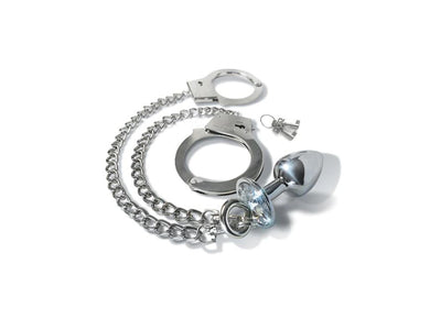 Nixie Metal Butt Plug & Detachable Handcuff Set
