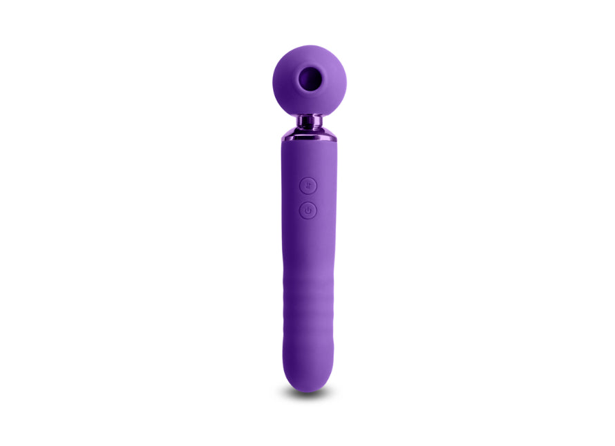 NS Novelties Revel Fae Rechargeable Triple-Function Silicone Thruster Air Pulse And Thumping Mini Wand Vibrator