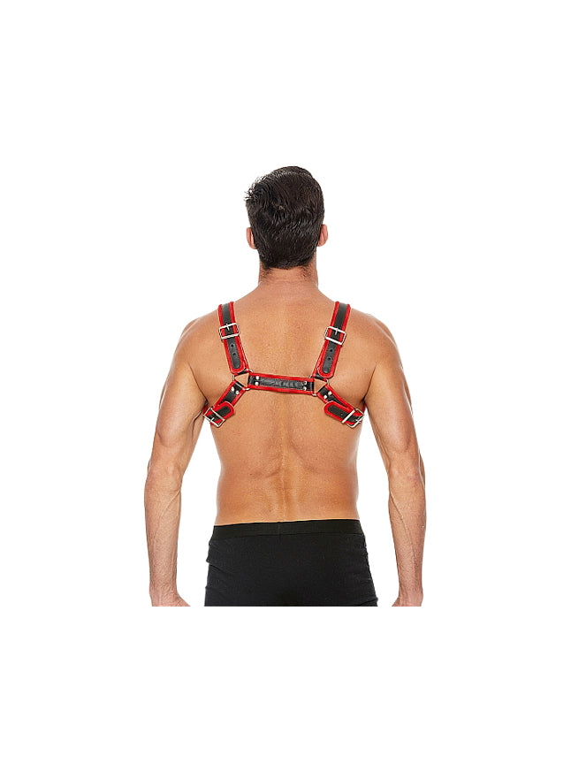 Ouch Bulldog Chest Harness Red And Black