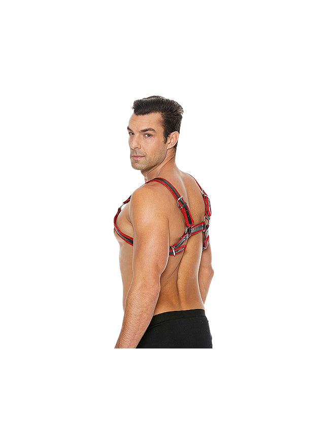 Ouch Bulldog Chest Harness Red And Black