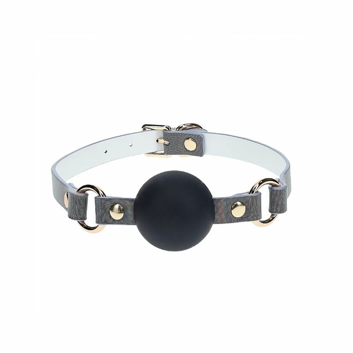 Ouch! Paris Collection Iridescent Leather Silicone Ball Gag