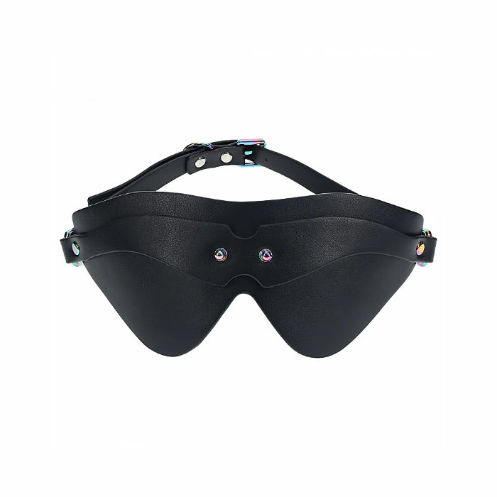 Shots Ouch! Venice Collection Bonded Leather Iridescent Finish Adjustable Blindfold