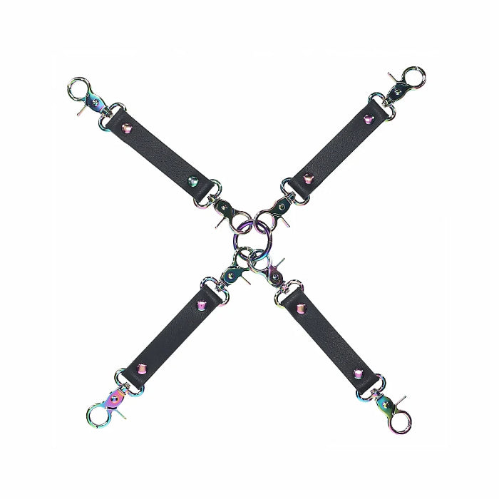 Shots Ouch! Venice Collection Bonded Leather Iridescent Finish Hogtie Connectors