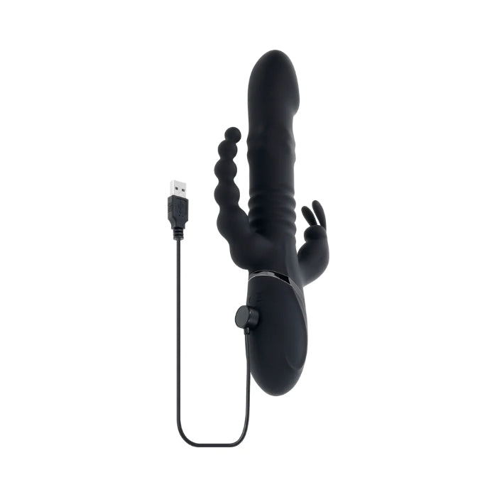 Playboy Big Bun Energy Thrusting Triple Stimulation Rechargeable Rabbit Vibrator