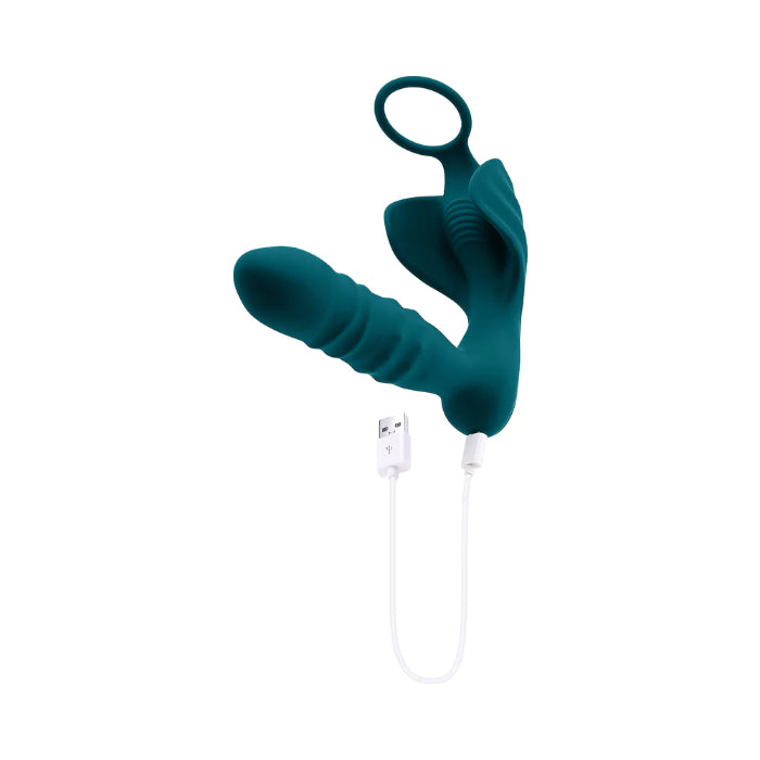 Playboy Bring It Beaded Thrusting Butt Plug And Vibrating Winged Ball Cradle And Shaft Ring