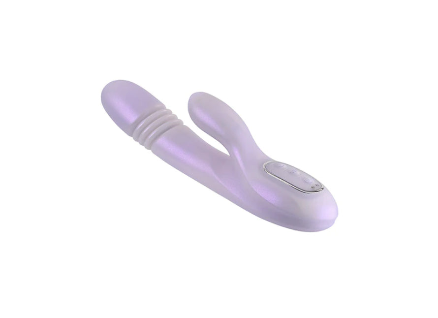 Playboy Bumping Bunny Rechargeable Thrusting Warming Silicone Dual Stimulation Vibrator