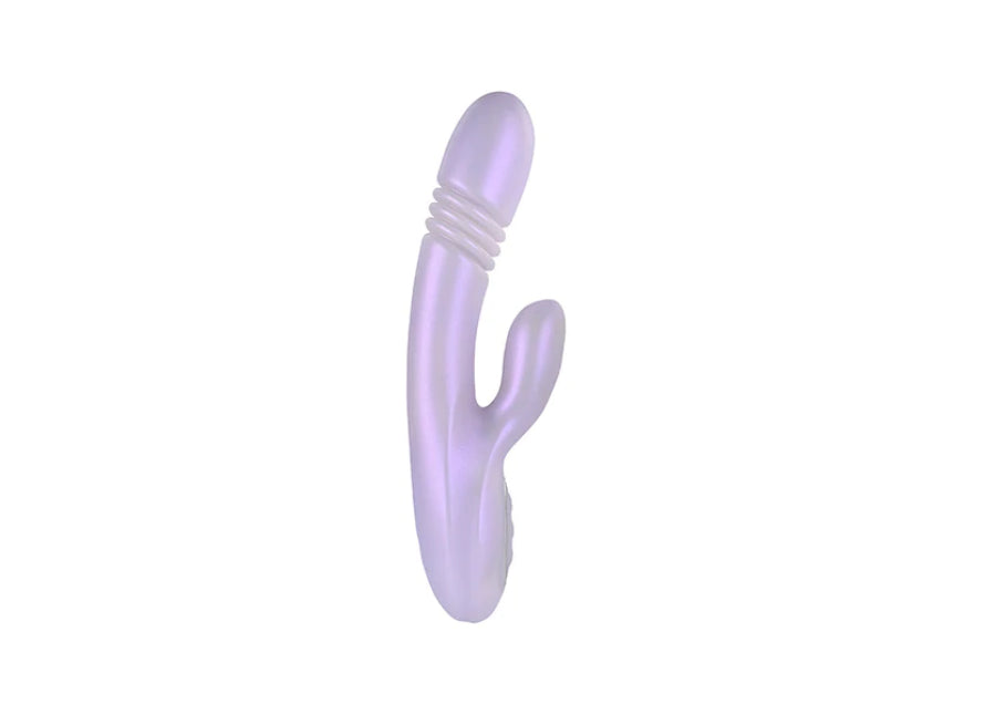 Playboy Bumping Bunny Rechargeable Thrusting Warming Silicone Dual Stimulation Vibrator