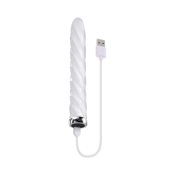 Playboy In A Twist Rechargeable Vibrating Glass Vibrator