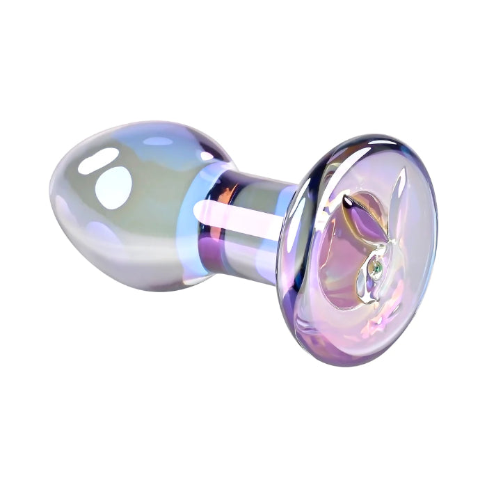 Playboy Jewels Glass Plug Iridescent Rabbit Head Detail