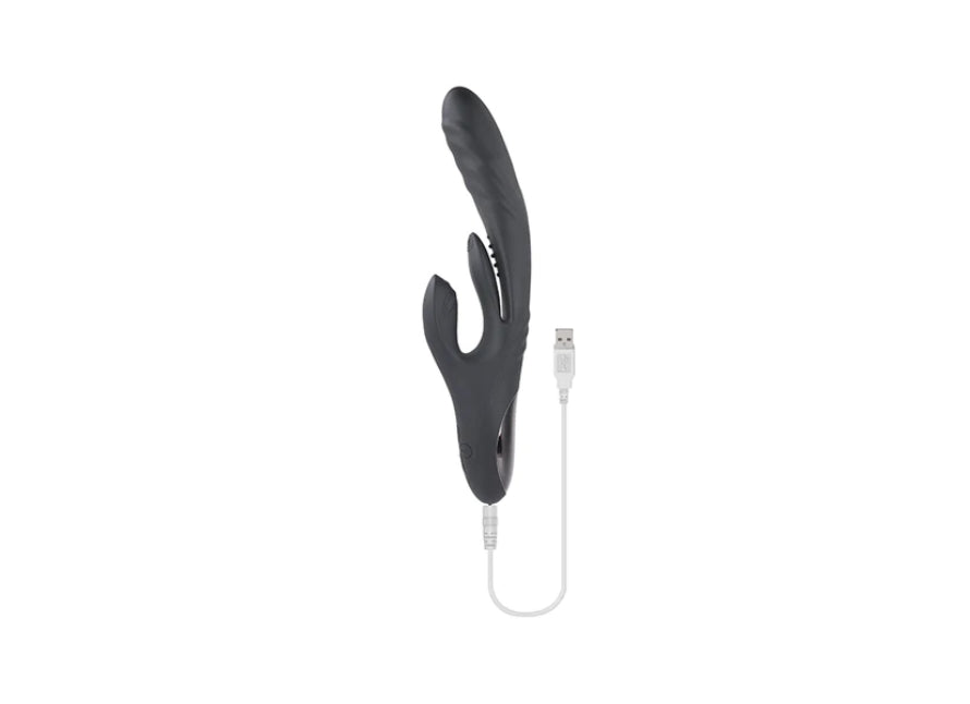 Playboy Rapid Rabbit Rechargeable Silicone Thrusting And Flapping Vibrator