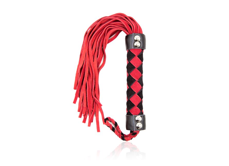 Ple'sur 15.5 in. Suede Leather Flogger With Braided Handed